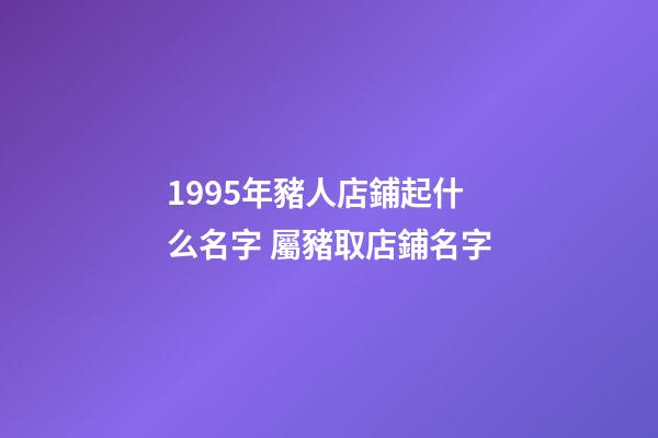 1995年豬人店鋪起什么名字 屬豬取店鋪名字-第1張-店鋪起名-玄機派